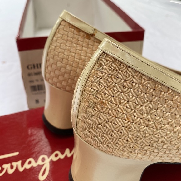Salvatore Ferragamo 8.5AA CREAMY heels GHIOTTA - Picture 12 of 17